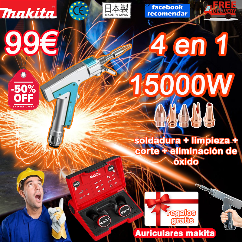 ▲15000W 【4 en 1】: soldadura + limpieza + corte + eliminación de óxido (velocidad 30 m/min, espesor 0-40 mm)